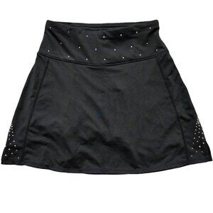 Oalka Skirt Women XS Black with Gemstones Attached Shorts Tennis Athletic Wear